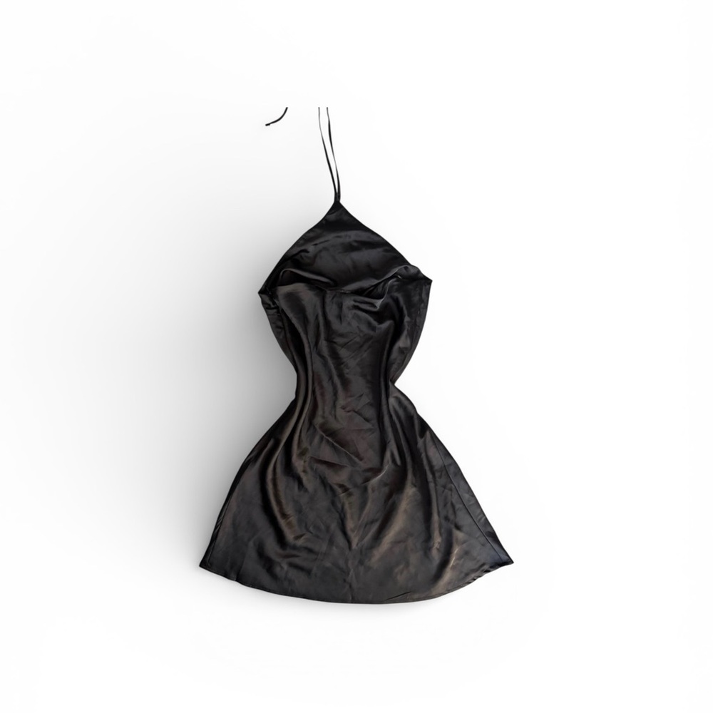 Forever 21 Black Satin Mini Dress